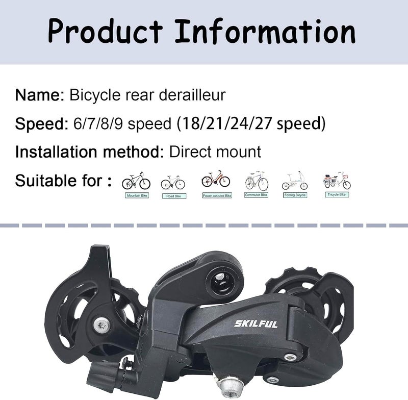 THALOUS Bicycle Rear Derailleur 6/7/8/9 Speed for MTB Mountain Bike Road Bike Direct Mount - Image 2